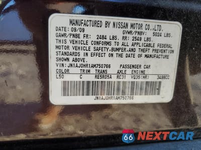 Zdjęcie 15 z 15 samochodu: 2010 INFINITI EX35 BASE VIN:JN1AJ0HR1AM750766 - miniatura