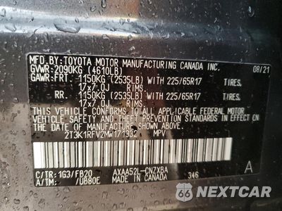 Zdjęcie 15 z 15 samochodu: 2021 TOYOTA RAV4 LE VIN:2T3K1RFV2MW171332 - miniatura