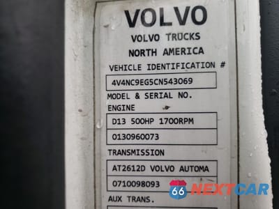Zdjęcie 10 z 10 samochodu: 2012 VOLVO VN VNL VIN:4V4NC9EG5CN543069 - miniatura