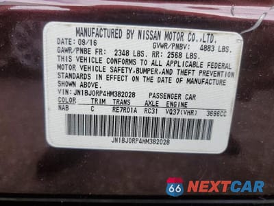 Zdjęcie 14 z 14 samochodu: 2017 INFINITI QX50 VIN:JN1BJ0RP4HM382028 - miniatura