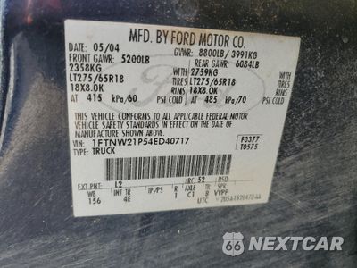 Zdjęcie 12 z 12 samochodu: 2004 FORD F250 SUPER DUTY VIN:1FTNW21P54ED40717 - miniatura