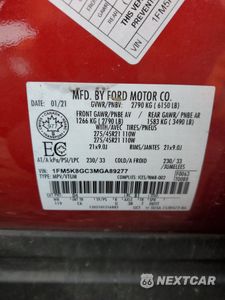 Zdjęcie 14 z 14 samochodu: 2021 FORD EXPLORER ST VIN:1FM5K8GC3MGA89277 - miniatura