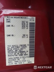 Zdjęcie 14 z 14 samochodu: 2016 NISSAN ALTIMA 2.5 VIN:1N4AL3AP8GC270570 - miniatura
