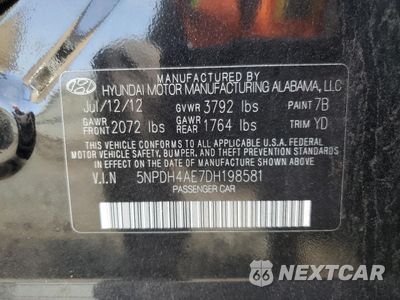 Zdjęcie 15 z 15 samochodu: 2013 HYUNDAI ELANTRA GLS VIN:5NPDH4AE7DH198581 - miniatura