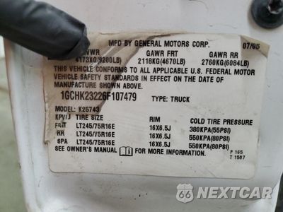 Zdjęcie 15 z 15 samochodu: 2006 CHEVROLET SILVERADO K2500 HEAVY DUTY VIN:1GCHK23226F107479 - miniatura