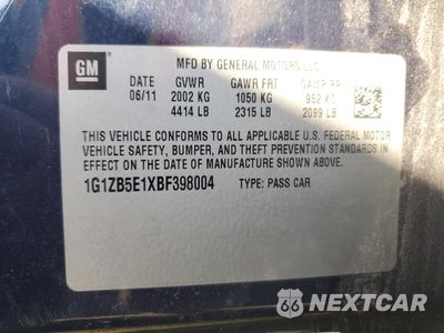 Zdjęcie 12 z 12 samochodu: 2011 CHEVROLET MALIBU LS VIN:1G1ZB5E1XBF398004 - miniatura