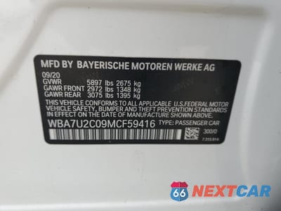 Zdjęcie 13 z 13 samochodu: 2021 BMW 750 XI VIN:WBA7U2C09MCF59416 - miniatura