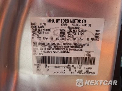 Zdjęcie 12 z 12 samochodu: 2012 FORD ESCAPE LIMITED VIN:1FMCU0E72CKB90184 - miniatura