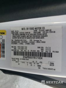 Zdjęcie 14 z 14 samochodu: 2015 FORD FUSION S HYBRID VIN:3FA6P0UU1FR171034 - miniatura