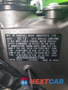 Zdjęcie 9 z 10 samochodu: 2012 KAWASAKI ZX1000 G VIN:JKAZXCG18CA017785 - miniatura