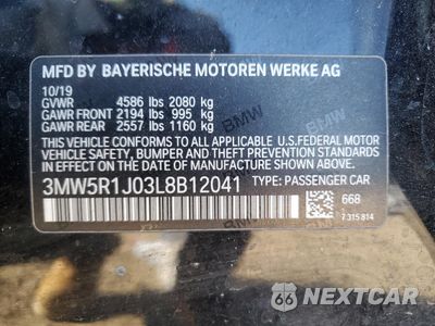 Zdjęcie 15 z 15 samochodu: 2020 BMW 330I VIN:3MW5R1J03L8B12041 - miniatura