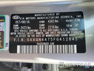 Zdjęcie 12 z 12 samochodu: 2015 KIA OPTIMA EX VIN:5XXGN4A75FG412845 - miniatura