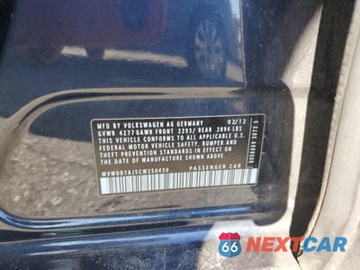 Zdjęcie 14 z 14 samochodu: 2012 VOLKSWAGEN GOLF VIN:WVWDB7AJ5CW250430 - miniatura
