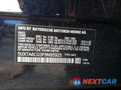Zdjęcie 13 z 13 samochodu: 2023 BMW X5 XDRIVE45E VIN:5UXTA6C03P9N95925 - miniatura
