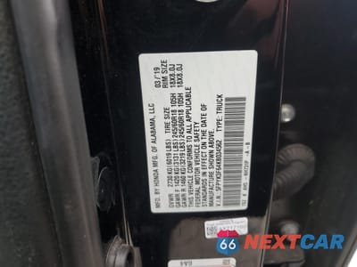 Zdjęcie 12 z 12 samochodu: 2019 HONDA RIDGELINE RTL VIN:5FPYK3F64KB034562 - miniatura