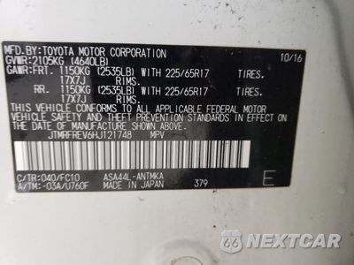 Zdjęcie 15 z 15 samochodu: 2017 TOYOTA RAV4 XLE VIN:JTMRFREV6HJ121748 - miniatura