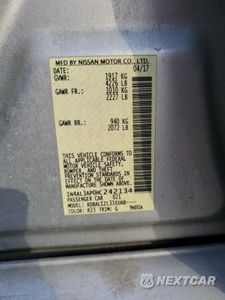 Zdjęcie 13 z 13 samochodu: 2017 NISSAN ALTIMA 2.5 VIN:1N4AL3AP0HC242134 - miniatura