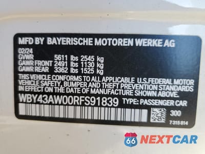 Zdjęcie 13 z 13 samochodu: 2024 BMW I4 EDRIVE 35 VIN:WBY43AW00RFS91839 - miniatura