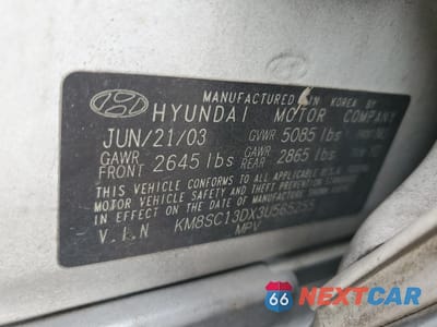 Zdjęcie 14 z 14 samochodu: 2003 HYUNDAI SANTA FE GLS VIN:KM8SC13DX3U565255 - miniatura