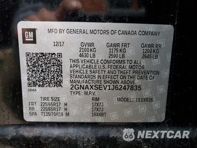 Zdjęcie 14 z 14 samochodu: 2018 CHEVROLET EQUINOX LT VIN:2GNAXSEV1J6247835 - miniatura