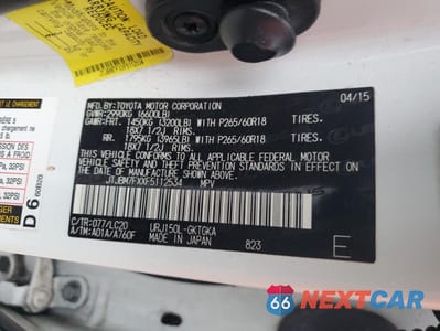 Zdjęcie 14 z 14 samochodu: 2015 LEXUS GX 460 VIN:JTJBM7FXXF5112534 - miniatura