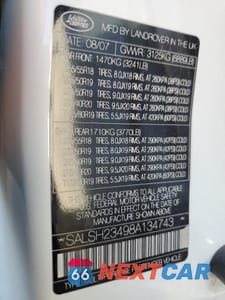 Zdjęcie 15 z 16 samochodu: 2008 LAND ROVER RANGE ROVER SPORT SUPERCHARGED VIN:SALSH23498A134743 - miniatura