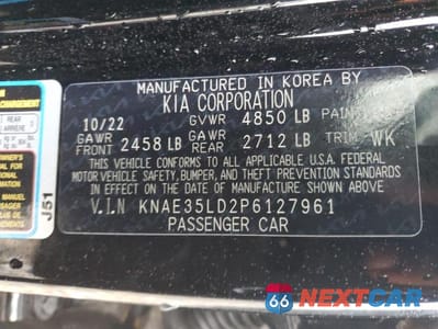 Zdjęcie 12 z 12 samochodu: 2023 KIA STINGER GT LINE VIN:KNAE35LD2P6127961 - miniatura