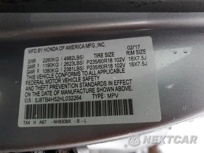 Zdjęcie 13 z 13 samochodu: 2017 ACURA RDX TECHNOLOGY VIN:5J8TB4H52HL032264 - miniatura