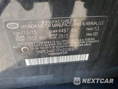 Zdjęcie 12 z 14 samochodu: 2015 HYUNDAI SONATA SPORT VIN:5NPE34AF7FH222697 - miniatura