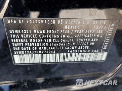 Zdjęcie 12 z 14 samochodu: 2015 VOLKSWAGEN JETTA SE VIN:3VWD17AJ7FM275043 - miniatura