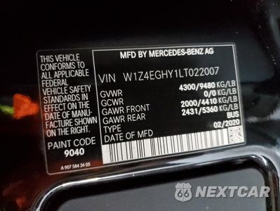 Zdjęcie 13 z 13 samochodu: 2020 MERCEDES-BENZ SPRINTER 2500 VIN:W1Z4EGHY1LT022007 - miniatura