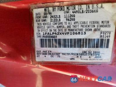 Zdjęcie 12 z 12 samochodu: 1997 FORD MUSTANG GT VIN:1FALP42X4VF106813 - miniatura