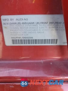 Zdjęcie 12 z 12 samochodu: 2014 AUDI A4 PREMIUM PLUS VIN:WAUFFAFL1EN042006 - miniatura
