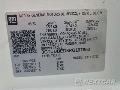 Zdjęcie 12 z 13 samochodu: 2024 GMC SIERRA K1500 SLE VIN:3GTUUBED8RG107853 - miniatura