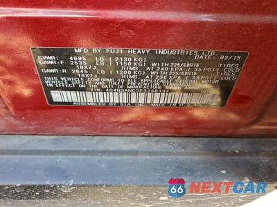 Zdjęcie 13 z 13 samochodu: 2015 SUBARU OUTBACK 2.5I LIMITED VIN:4S4BSANC3F3298137 - miniatura