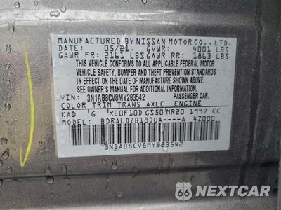 Zdjęcie 12 z 12 samochodu: 2021 NISSAN SENTRA SV VIN:3N1AB8CV8MY283542 - miniatura