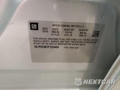 Zdjęcie 12 z 12 samochodu: 2015 CHEVROLET CRUZE LT VIN:1G1PE5SB7F7234494 - miniatura