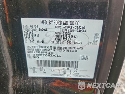 Zdjęcie 12 z 12 samochodu: 2004 FORD F150 VIN:1FTRX12554KD07837 - miniatura