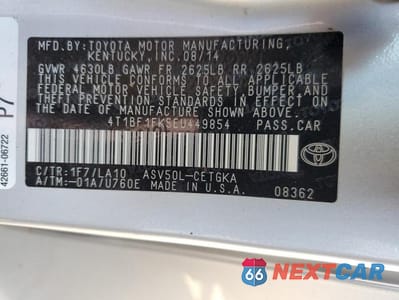 Zdjęcie 12 z 12 samochodu: 2014 TOYOTA CAMRY L VIN:4T1BF1FK5EU449854 - miniatura