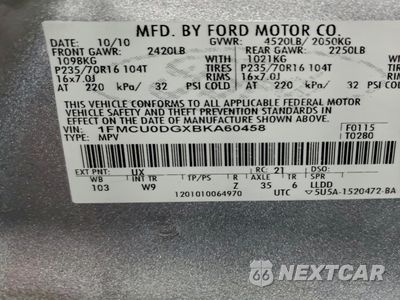 Zdjęcie 14 z 14 samochodu: 2011 FORD ESCAPE XLT VIN:1FMCU0DGXBKA60458 - miniatura