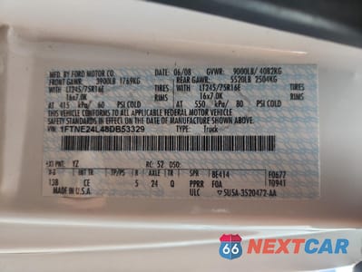 Zdjęcie 13 z 13 samochodu: 2008 FORD E250 DELIVERY VAN VIN:1FTNE24L48DB53329 - miniatura