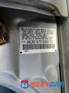 Zdjęcie 13 z 13 samochodu: 2001 HONDA CR-V SE VIN:JHLRD18751S008137 - miniatura