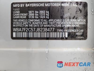 Zdjęcie 12 z 14 samochodu: 2018 BMW 750 XI VIN:WBA7F2C57JB238477 - miniatura