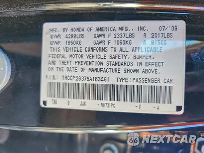 Zdjęcie 13 z 13 samochodu: 2009 HONDA ACCORD LX VIN:1HGCP26379A183461 - miniatura