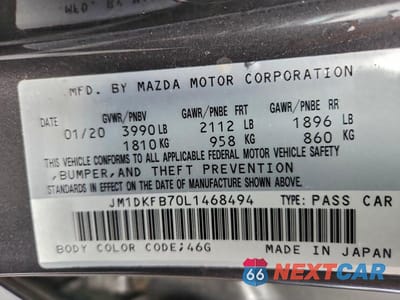 Zdjęcie 13 z 13 samochodu: 2020 MAZDA CX-3 SPORT VIN:JM1DKFB70L1468494 - miniatura