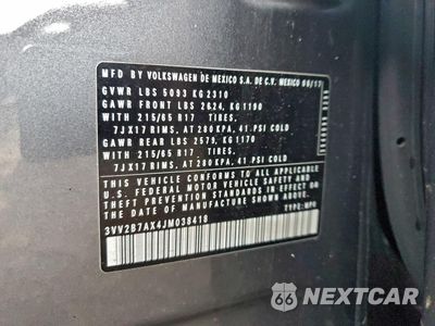 Zdjęcie 13 z 14 samochodu: 2018 VOLKSWAGEN TIGUAN SE VIN:3VV2B7AX4JM038418 - miniatura