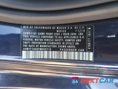 Zdjęcie 12 z 13 samochodu: 2015 VOLKSWAGEN GTI VIN:3VWYT7AUXFM050718 - miniatura