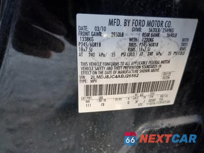 Zdjęcie 13 z 13 samochodu: 2010 LINCOLN MKX VIN:2LMDJ8JC4ABJ26562 - miniatura