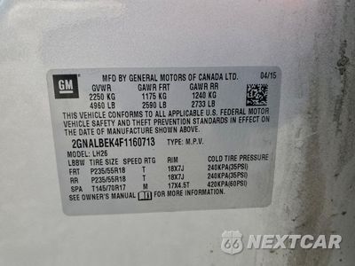 Zdjęcie 13 z 15 samochodu: 2015 CHEVROLET EQUINOX LT VIN:2GNALBEK4F1160713 - miniatura