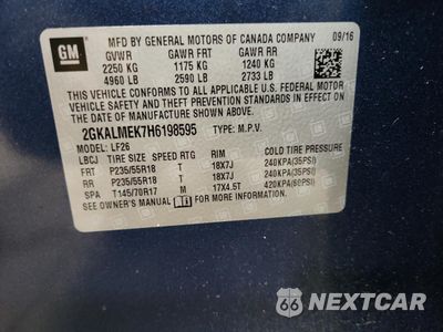 Zdjęcie 12 z 14 samochodu: 2017 GMC TERRAIN SLE VIN:2GKALMEK7H6198595 - miniatura